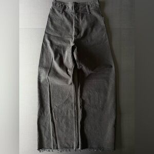 ZARA Wide Leg Raw Hem Pants Women’s Size 4 | Black | Thick JNCO-Inspired Style